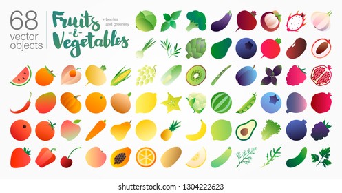 Fruits-n-vegetables (gradient OBJECTS)