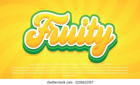 Fruity 3d style editable text effect template