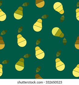 Fruity abstract  seamless pattern with pears on the background. Vector illustration. Perfect for wallpapers, pattern fills, web page backgrounds, surface textures, textile.