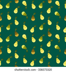 Fruity abstract  seamless pattern with pears on the background. Vector illustration. Perfect for wallpapers, pattern fills, web page backgrounds, surface textures, textile.