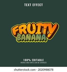 Fruity Banana Funny Casual Game Logo Text Effect