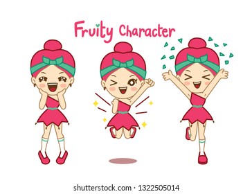 Fruity Character so cute.It is character for fruit product.