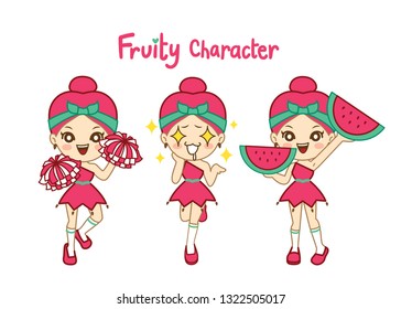 Fruity Character so cute.It is character for fruit product.
