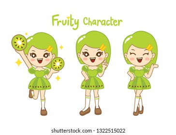 Fruity Character so cute.It is character for fruit product.