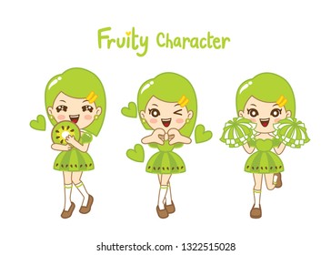 Fruity Character so cute.It is character for fruit product.