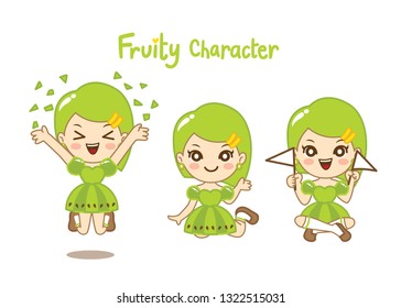 Fruity Character so cute.It is character for fruit product.