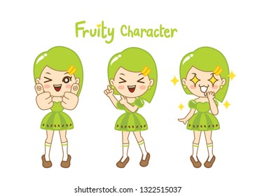Fruity Character so cute.It is character for fruit product.