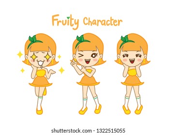Fruity Character so cute.It is character for fruit product.