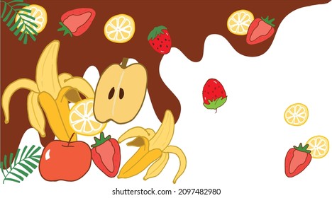 conjunto de ilustraciones de fruta dulce. vector dibujado a mano. fondo de comida. 