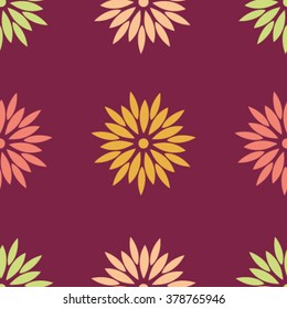 Fruity colored retro seamless flower pattern.