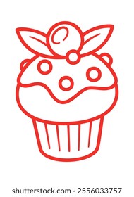 Fruity cupcake sweet dessert scribble