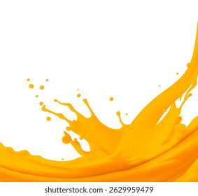 Fruity and drops of fruity sweet drinking water. 
Realistic orange juice crown splash. 