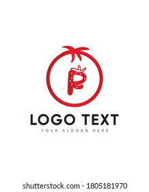 A fruity feel , a sweet and delicious letter type R logo template, Vector logo for business and company identity 