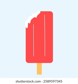 Fruity ice cream sticker. Modern isolated vector illustration.