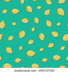 Fruity lemons vector seamless repeat pattern print