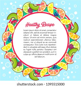 Fruity round colorful text frame