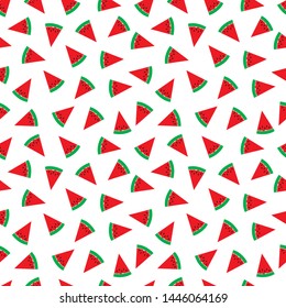 Fruity seamless vector pattern with pieces watermelon