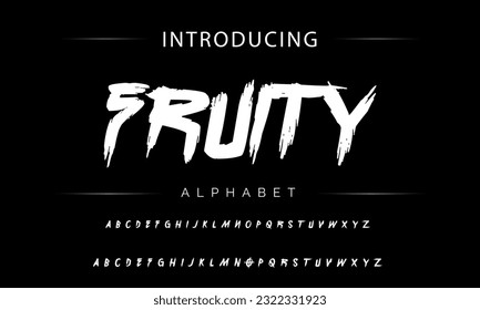 Fruity Stylish brush painted an uppercase vector letters, alphabet, typeface.