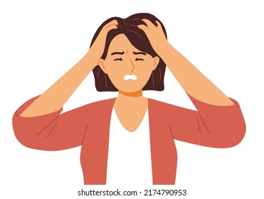 frustate stress sad calm problem emotion women illustration