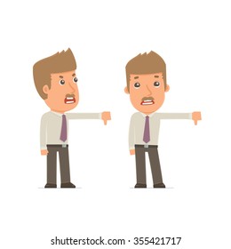 Frustrated Angry Character Broker Showing Thumb Stock Vector (Royalty ...