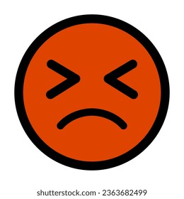 Frustrated and angry face. Vector.