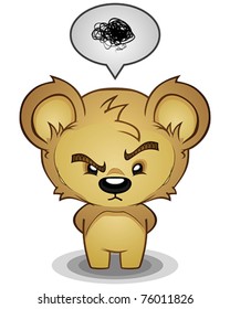 Frustrated Bear Cartoon Character
