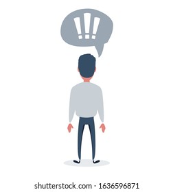 Frustrated businessman or clerk. Male character in trendy simple style, flat vector illustration