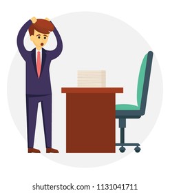 
Frustrated businessman due to workload 
