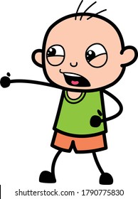 Frustrated Cartoon Bald Boy yelling