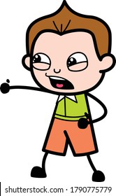Frustrated Cartoon Schoolboy yelling Design Illustration