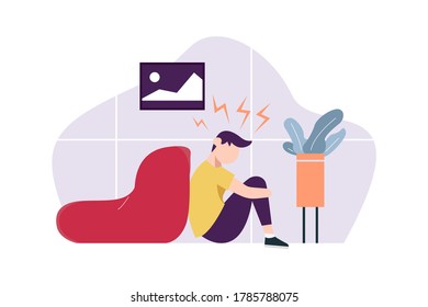 diseño de ilustración plana de concepto frustrado