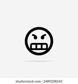 Icono de Emoji frustrado plano. Vector Emoji frustrado