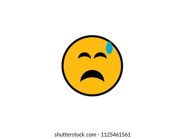 Frustrated emoji yellow emoticon sad face expression vector emotion angry