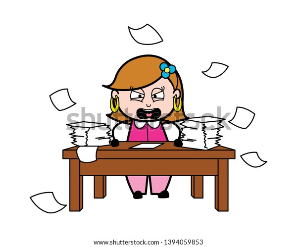 Frustrated Employee Frm Work Retro Cartoon Stock Vector (Royalty Free ...