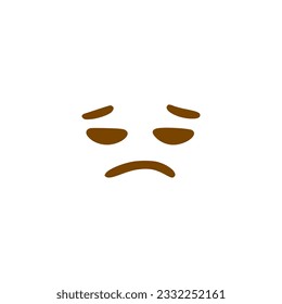 Frustrated face doodle icon. Emoticon in hand drawn style isolated on white background