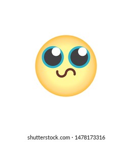 Frustrated face emoticon flat icon, Confused Face emoji vector sign, colorful pictogram isolated on white. Symbol, logo illustration. Flat style design