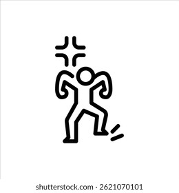 frustrated gesture outline icon. stick figure angry line art illustration.