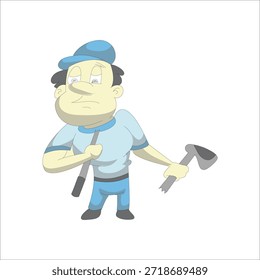 Jugador de golf frustrado que sostiene una Ilustración vectorial rota del club