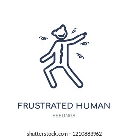 frustrated human icon. frustrated human linear symbol design from Feelings collection. Simple outline element vector illustration on white background.