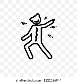 frustrated human vector linear icon isolated on transparent background, frustrated human transparency concept can be used for web and mobile
