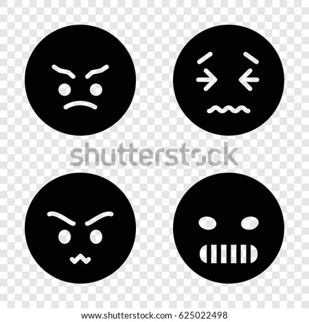 Frustrated icons set. set of 4 frustrated filled icons such as angry emot
