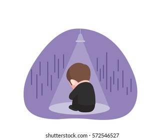 frustrated and lonely businessman