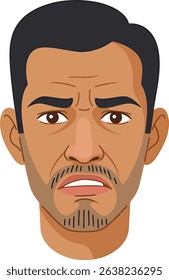 Frustrated Man Illustration of a Person Showing Disappointment and Anger