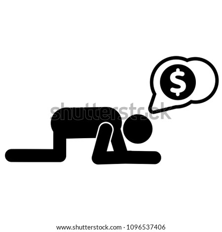 A frustrated man vector icon, financial crisis isolated on white background