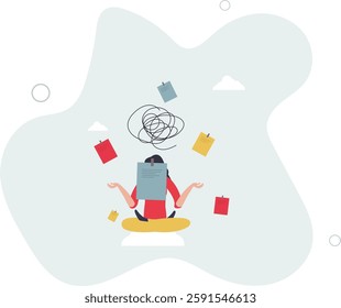 Frustrated or overwhelmed from multitasking, work overload too many tasks, busy overworked, appointment or tired exhausted concept.flat character life .