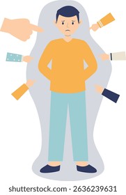 Frustrated Person Illustration in Flat Cartoon Design. Isolated Vector Character