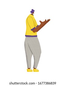 Frustrated person isolated on white background. Confused character. Vector flat color illustration.