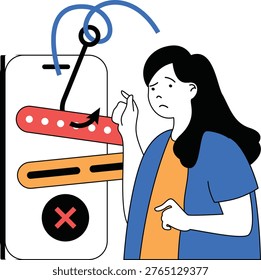 Frustrated person troubleshooting a problematic hair straightener with a crossed-out power symbol on its base