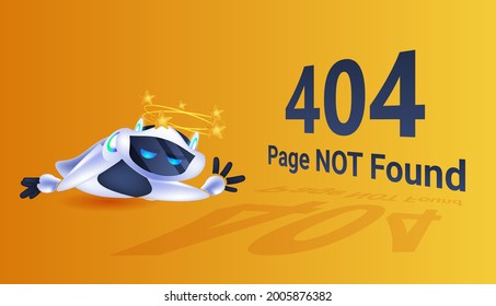 frustrated robot 404 page not found error artificial intelligence technology concept full length