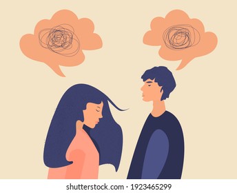 Frustrated Sad Woman Man Quarrel Nervous Stock Vector Royalty Free